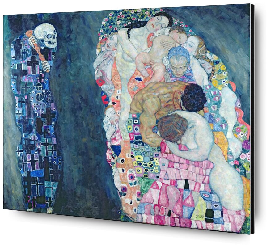 La mort et la vie, vers 1911 - Gustav Klimt de AUX BEAUX-ARTS, Prodi Art, cercle de la vie, abstrait, peinture, mort, la vie, KLIMT