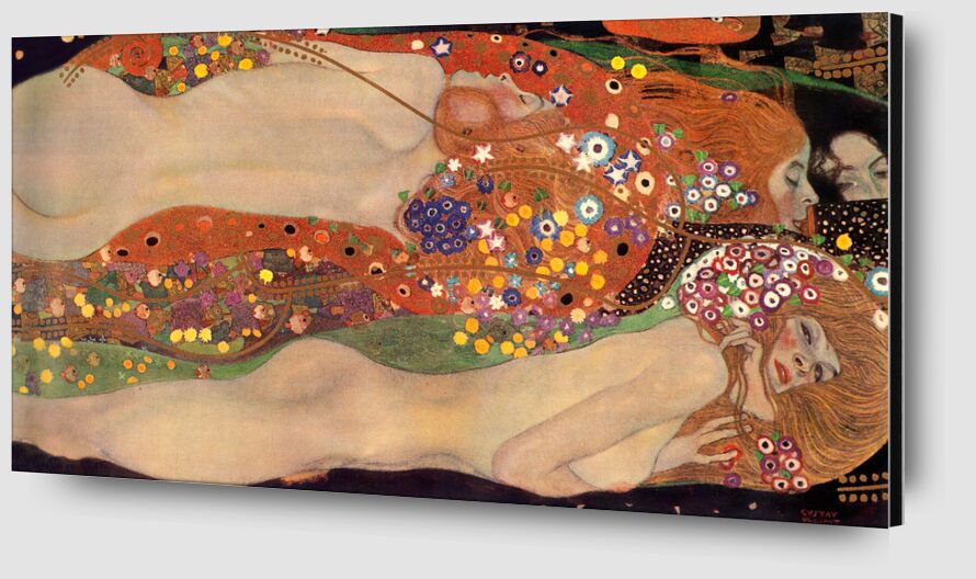 Serpents d'eau II - Gustav Klimt de AUX BEAUX-ARTS Zoom Alu Dibond Image
