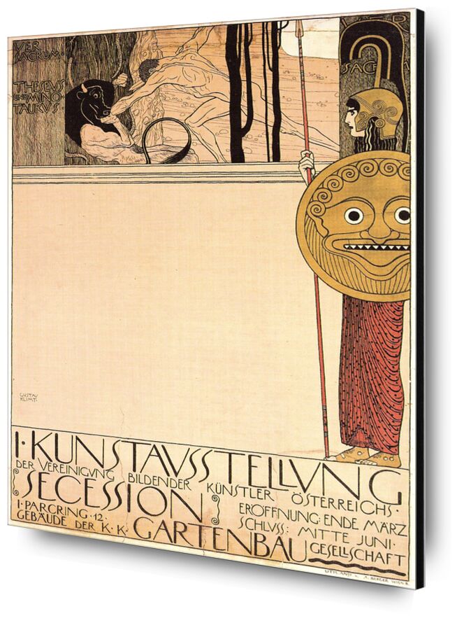 Affiche de la première exposition d'art du mouvement artistique de la Sécession, 1898 - Gustav Klimt de AUX BEAUX-ARTS, Prodi Art, KLIMT, affiche, exposition, mouvement, dessin