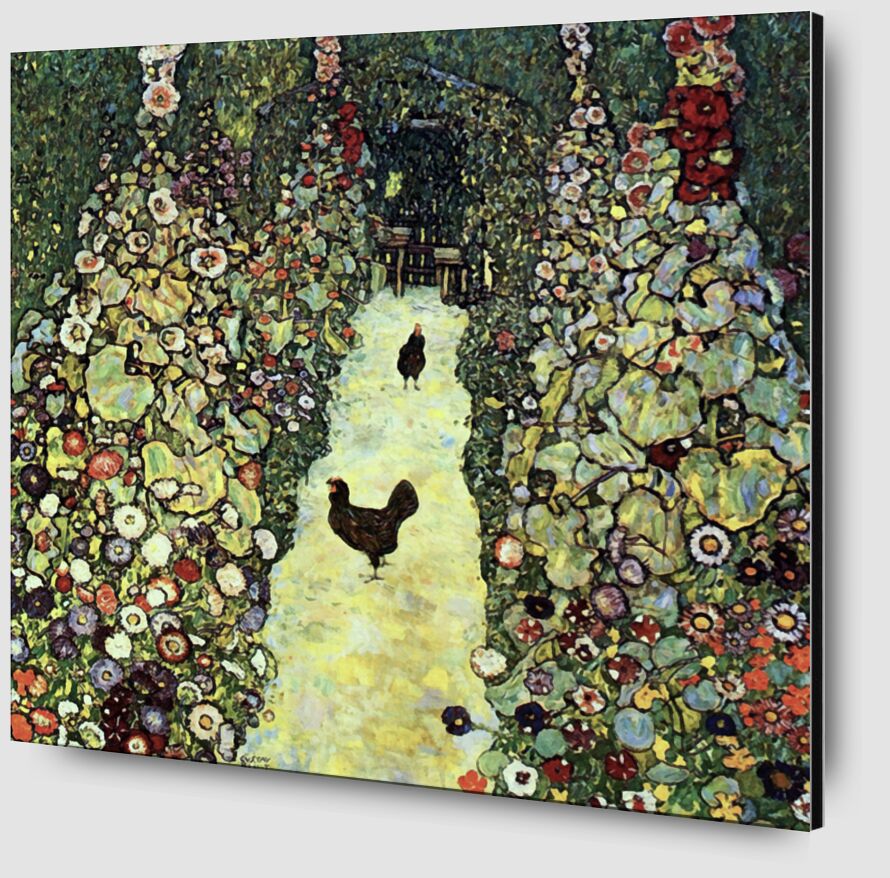Chemin de Jardin avec des Poulets - Gustav Klimt de AUX BEAUX-ARTS Zoom Alu Dibond Image