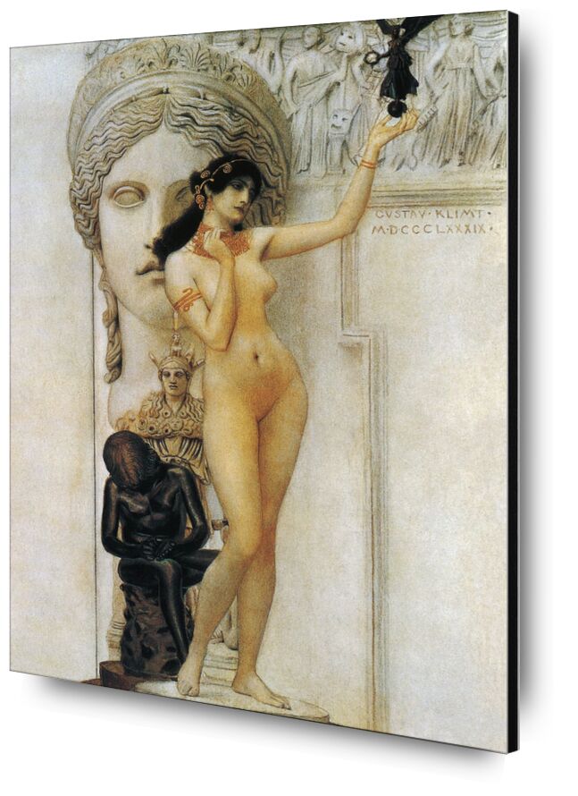 Allegory of Sculpture - Gustav Klimt desde Bellas artes, Prodi Art, KLIMT, escultura, mujer, desnudo, estatua, romano, alegoría