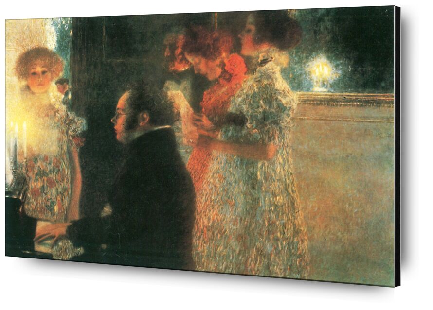 Schubert au Piano - Gustav Klimt de AUX BEAUX-ARTS, Prodi Art, KLIMT, musique, femme, peinture, plan
