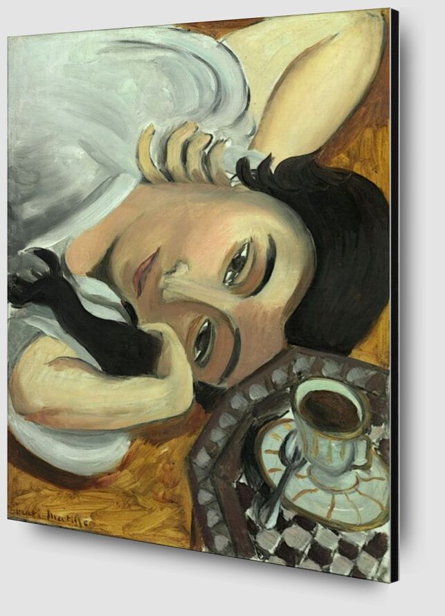 Lorette avec une Tasse de Café, 1917 - Henri Matisse de AUX BEAUX-ARTS Zoom Alu Dibond Image