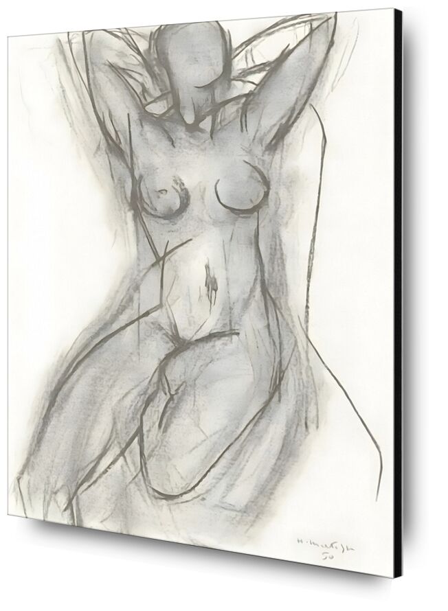 Nude in An Armchair, 1950 - Henri Matisse desde Bellas artes, Prodi Art, blanco y negro, lápiz, dibujo, Matisse