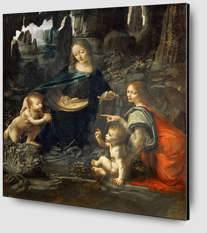 La Vierge des Rochers - Léonard de Vinci de AUX BEAUX-ARTS Zoom Alu Dibond Image