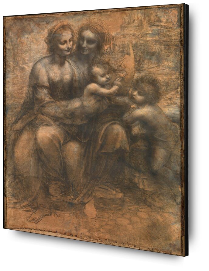 The Virgin and Child with Saint Anne and Saint John the Baptist desde Bellas artes, Prodi Art, Leonardo da Vinci, dibujo, lápiz, Jesús, bosquejo, Sain Jean