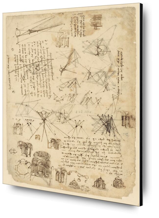Codex de l'Atlantique - Léonard de Vinci de AUX BEAUX-ARTS, Prodi Art, schéma, dessin, Leonard de Vinci
