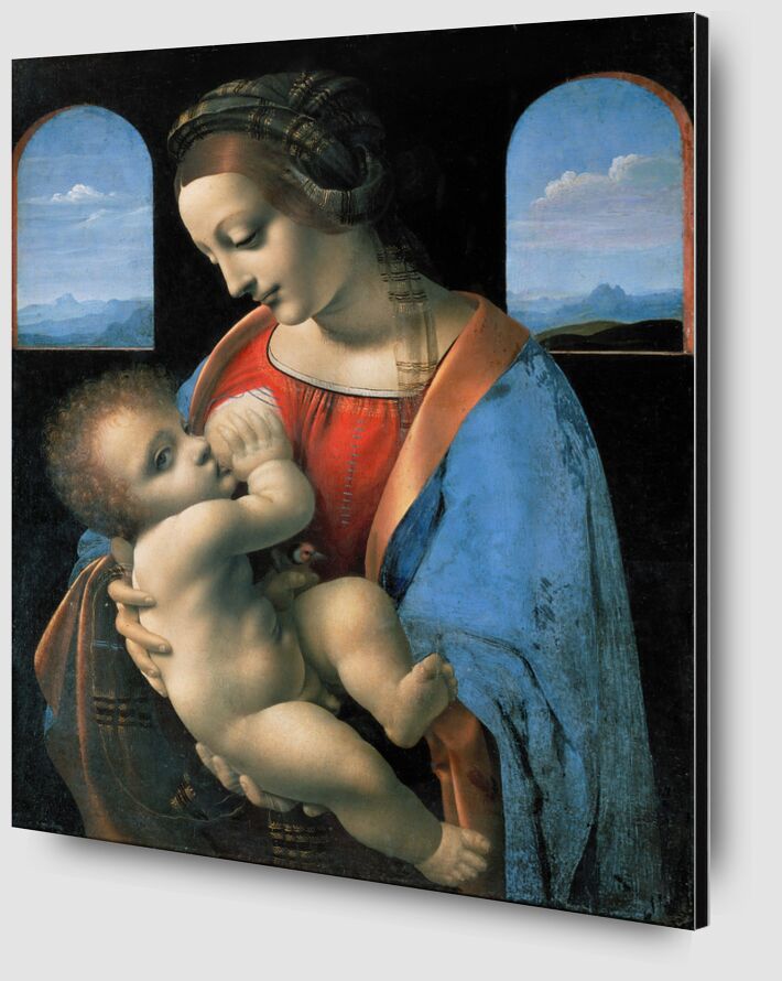 La Madone Litta - Léonard de Vinci de AUX BEAUX-ARTS Zoom Alu Dibond Image