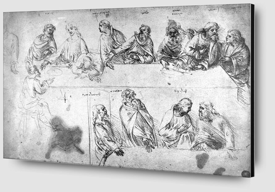 Preparatory Drawing For the Last Supper - Leonardo da Vinci desde Bellas artes Zoom Alu Dibond Image