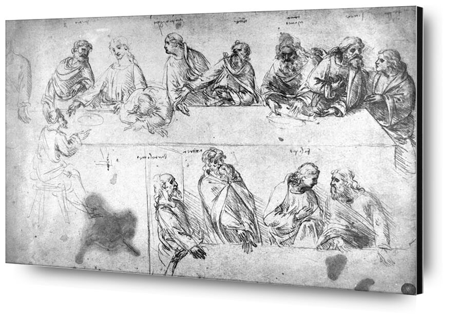 Preparatory Drawing For the Last Supper - Leonardo da Vinci from Fine Art, Prodi Art, the Lord&#39;s Supper, pencil, drawing, Leonard de Vinci, draft, the last supper