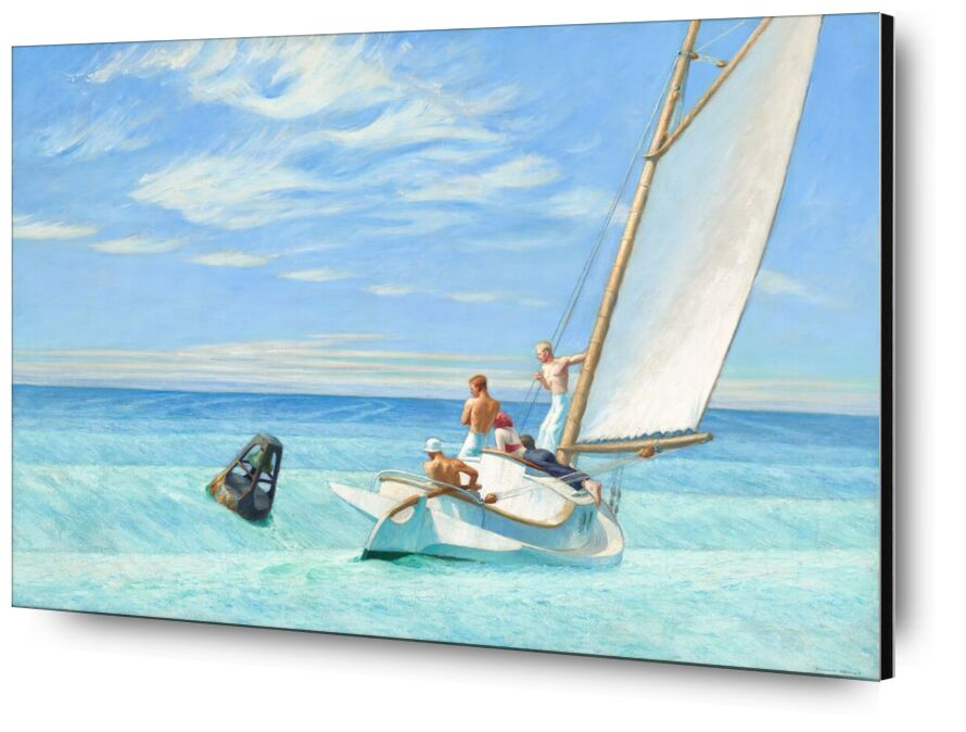 Ground Swell - Edward Hopper desde Bellas artes, Prodi Art, velo, Edward Hopper, sol, verano, playa, mar, barco, marineros