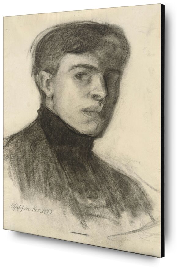 Autorretrato de Edward Hopper desde Bellas artes, Prodi Art, Edward Hopper, autorretrato, dibujo, lápiz