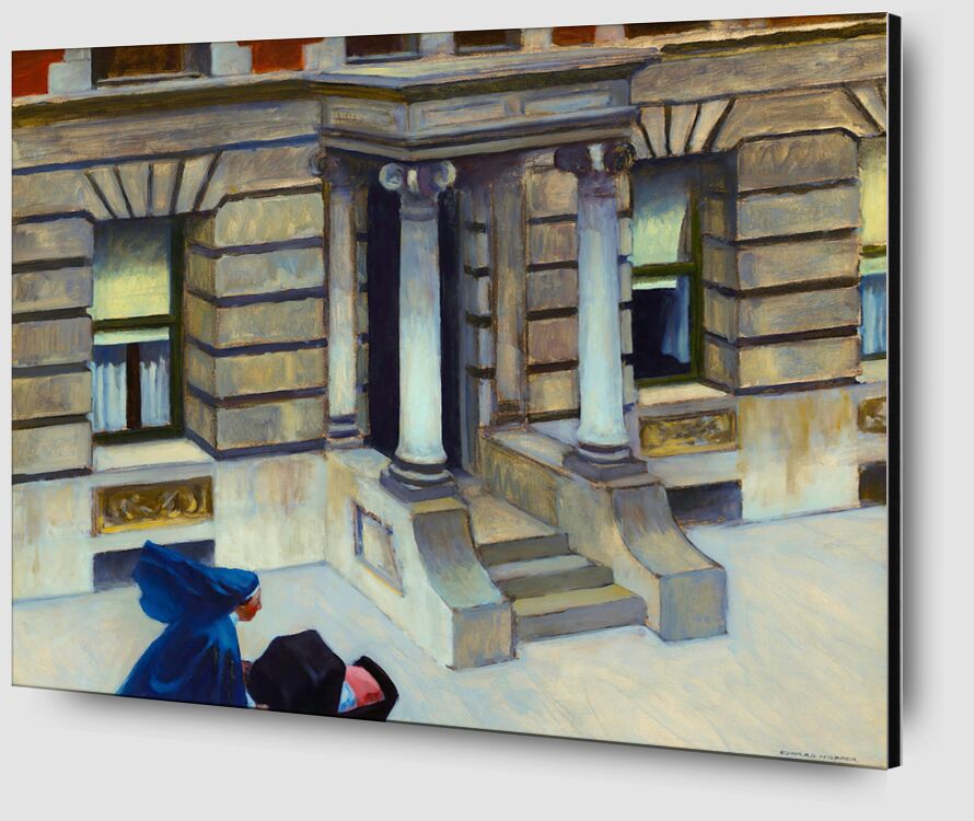 Les Trottoirs de New York - Edward Hopper de AUX BEAUX-ARTS Zoom Alu Dibond Image