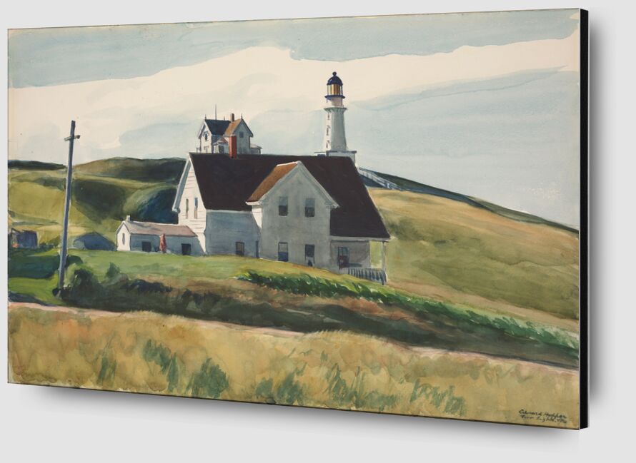 Colline et Maisons, Cape Elizabeth, Maine - Edward Hopper de AUX BEAUX-ARTS Zoom Alu Dibond Image