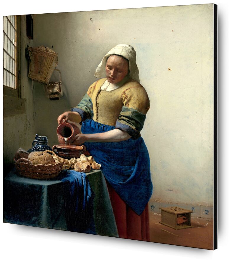 The Milkmaid - Johannes Vermeer from Fine Art, Prodi Art, Johannes Vermeer, cooking, food, milkmaid, milk, to cook, pain