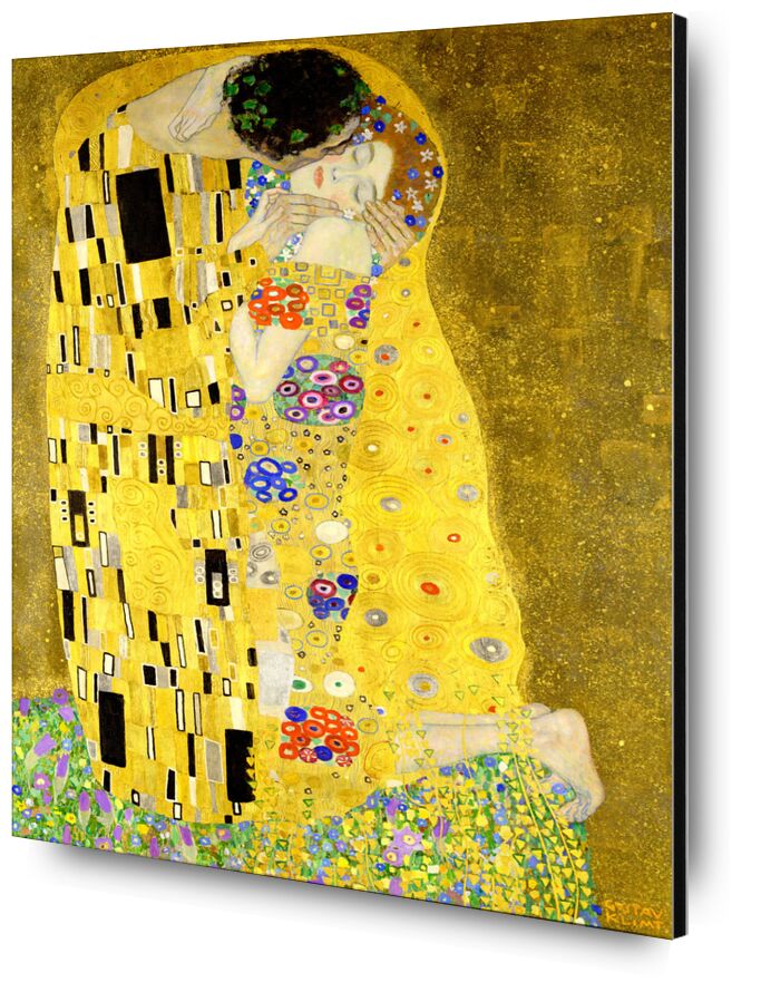 Details of the artwork The kiss - Gustav Klimt from Fine Art, Prodi Art, KLIMT, Art Nouveau, kiss, man, woman, couple, love, dress, painting