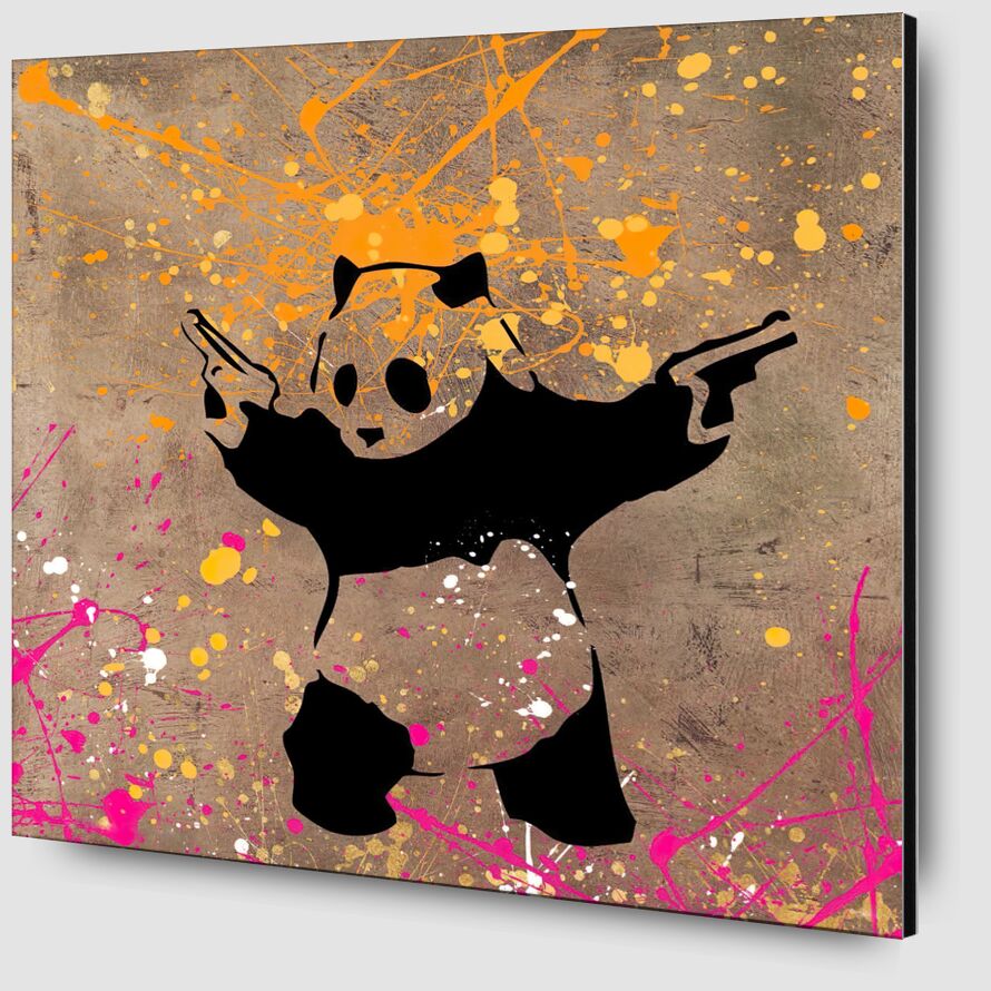 Le Panda avec des Flingues - BANKSY de AUX BEAUX-ARTS Zoom Alu Dibond Image