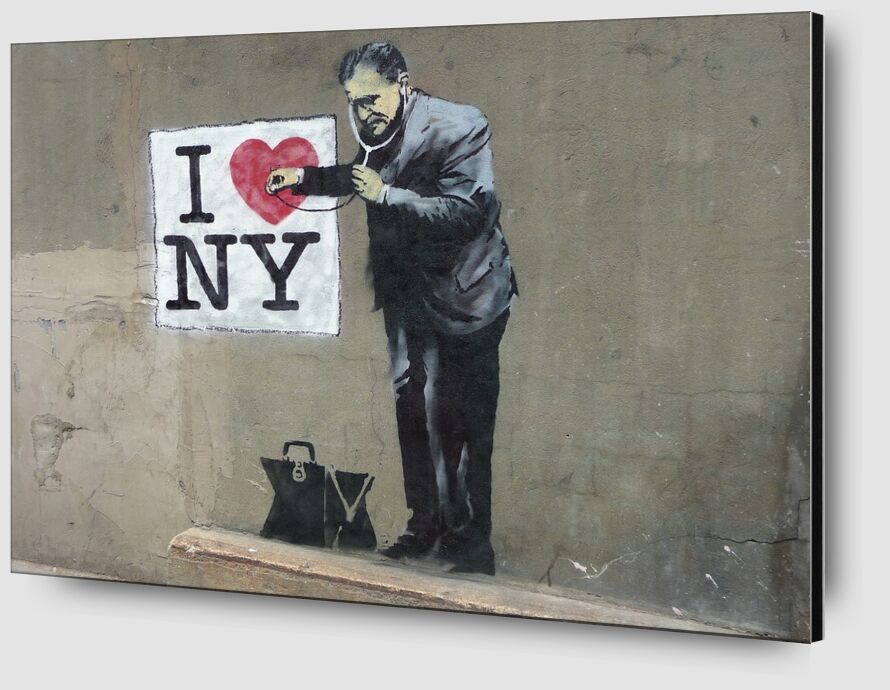 I Love NY - BANKSY de AUX BEAUX-ARTS Zoom Alu Dibond Image