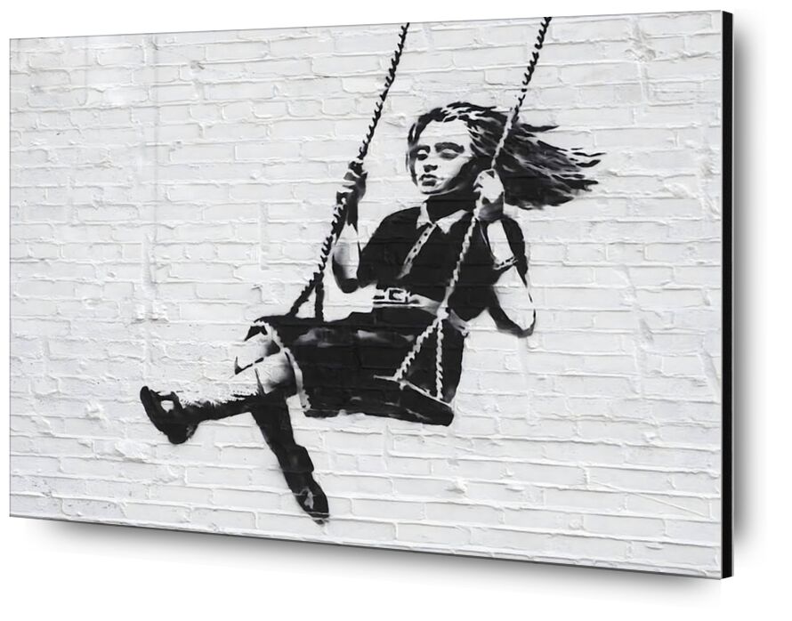 Girl on a Swing - BANKSY desde Bellas artes, Prodi Art, niña, balancoire, pintada, arte callejero, Banksy