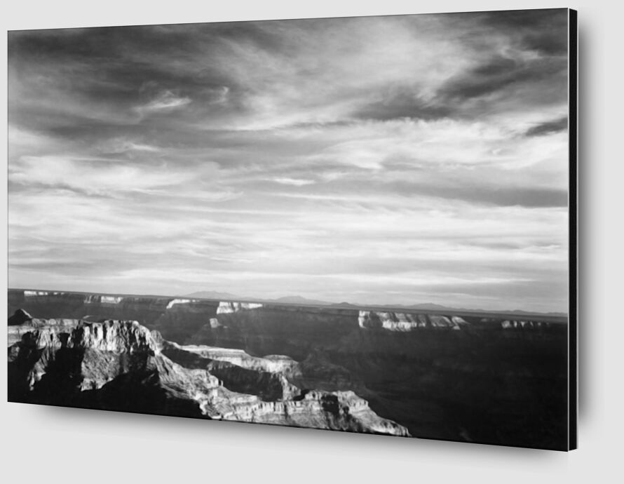 Vue du Canyon au Premier Plan Montagnes d'Horizon - Ansel Adams de AUX BEAUX-ARTS Zoom Alu Dibond Image