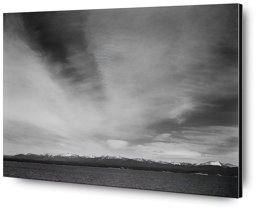 Wider Strip Of Mountains "Yellowstone Lake" desde Bellas artes, Prodi Art, ANSEL ADAMS, Yellowstone, montañas, cielo, blanco y negro