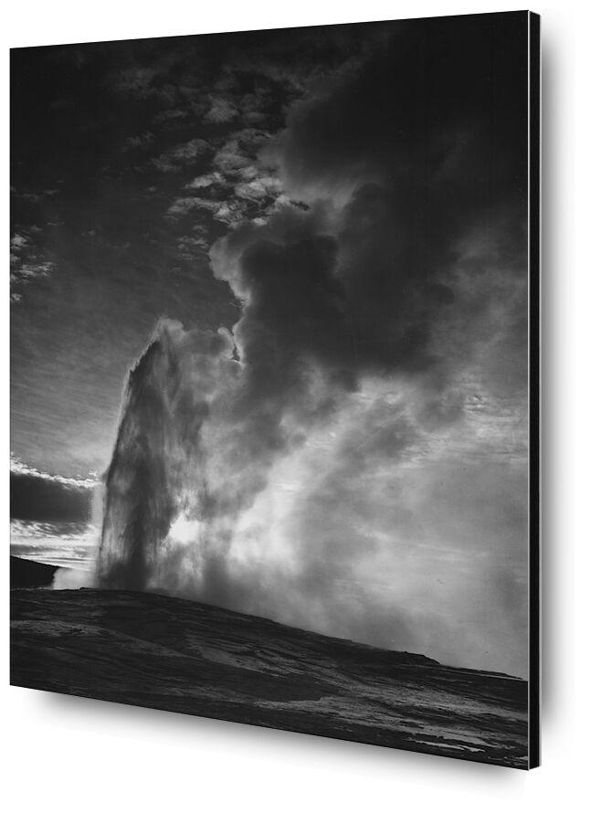 Le Parc National de Yellowstone, Ancien Geyser Authentique - Ansel Adams de AUX BEAUX-ARTS, Prodi Art, ANSEL ADAMS, geyser, noir et blanc, Yellowstone