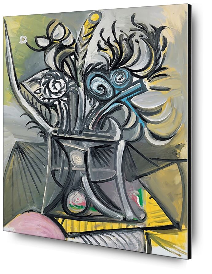 Vase de Fleurs sur une Table - Picasso de AUX BEAUX-ARTS, Prodi Art, picasso, peinture, abstrait
