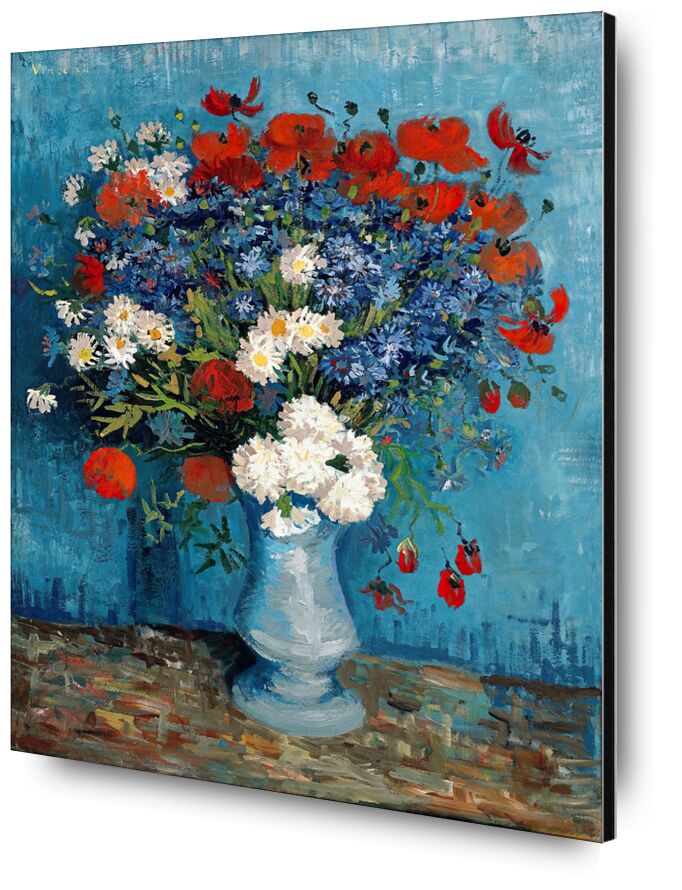 Still Life: Vase with Cornflowers and Poppies desde Bellas artes, Prodi Art, Van gogh, bodegón, pintura, amapolas, arándanos