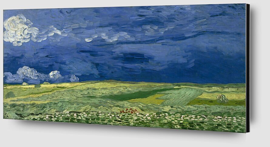 Un Champ de Blé Sous des Nuages d'Orage - Van Gogh de AUX BEAUX-ARTS Zoom Alu Dibond Image