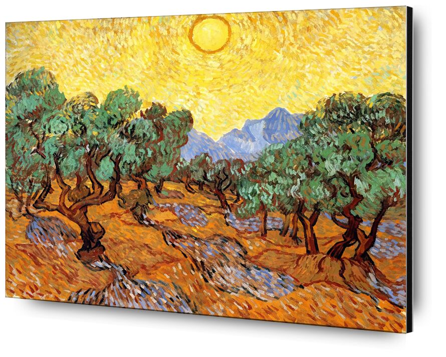 Sun over Olive Grove von Bildende Kunst, Prodi Art, Olivenhain, Sonne, Landschaft, Malerei, Van gogh