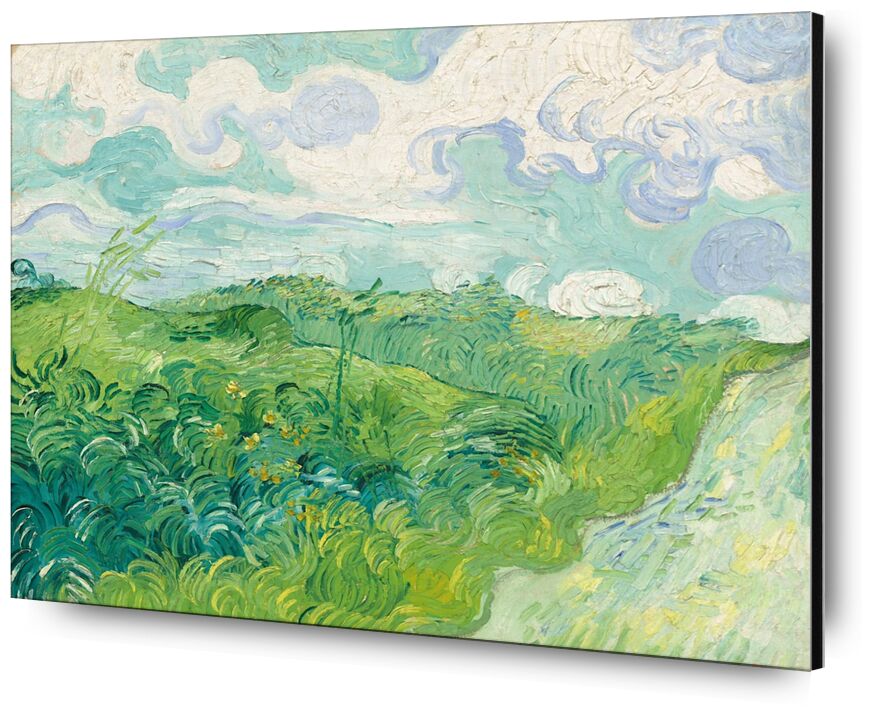 Green Wheat Fields, Auvers - Van Gogh desde Bellas artes, Prodi Art, cielo, paisaje, campos de trigo, Van gogh, pintura, nubes