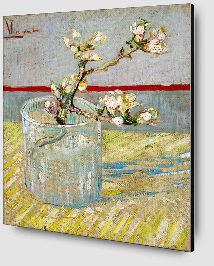 Blossoming Almond Branch in a Glass - Van Gogh from Fine Art Zoom Alu Dibond Image