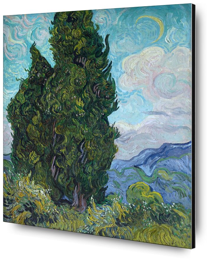 Cypresses - Van Gogh from Fine Art, Prodi Art, Sun, sky, landscape, nature, cypress, Van gogh