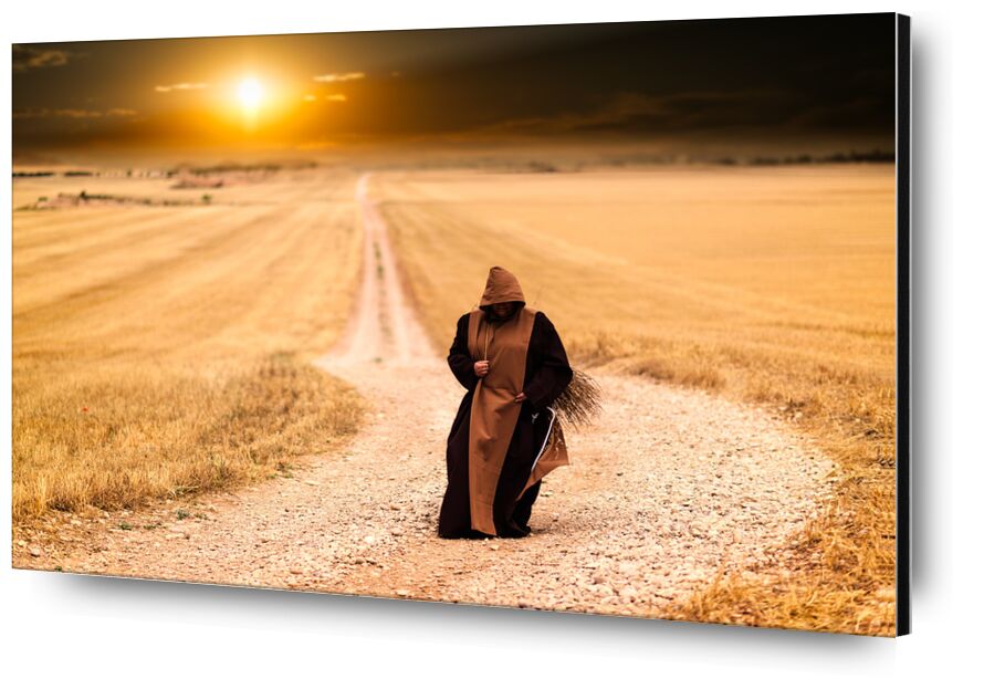 The walk of the monk from Pierre Gaultier, Prodi Art, monks, path, sunset, landscape, afternoon