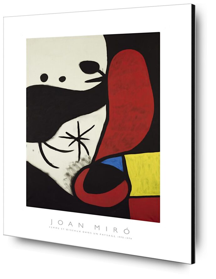 Women and Birds in a Landscape - Joan Miró desde Bellas artes, Prodi Art, Joan Miró, pintura, abstracto, mujer, póster, colores