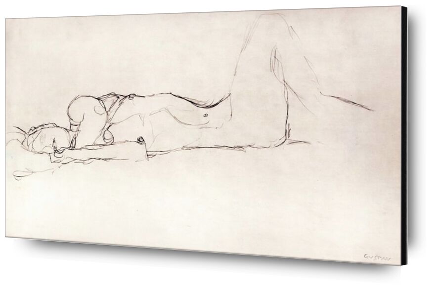 Nude Woman in Bed desde Bellas artes, Prodi Art, bosquejo, mujer desnuda, desnudo, mujer, dibujo a lápiz, KLIMT