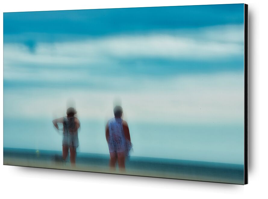 Femmes sur la plage de Céline Pivoine Eyes, Prodi Art, Photographie abstraite, art abstrait, bleu, nature, paysage, flou artistique, Streetphoto, personnes, plage, Mouvement intentionnel de la caméra, ICM