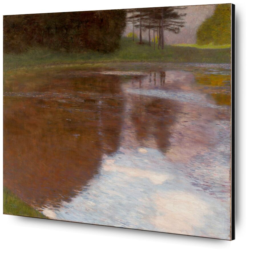Una Mañana Junto al Estanque - Gustav Klimt desde Bellas artes, Prodi Art, reflexiones, naturaleza, árbol, estanque, agua, KLIMT