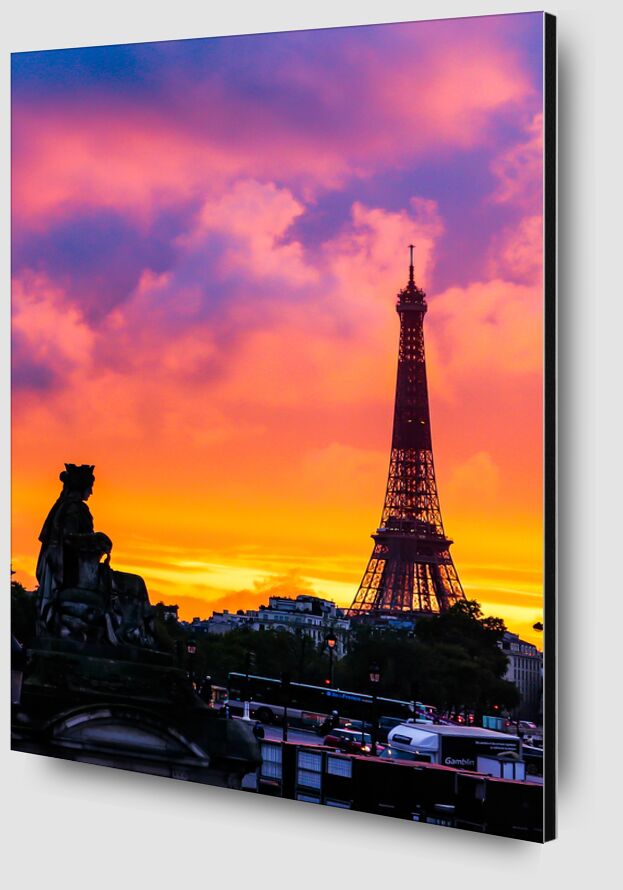 Crépuscule avec la Tour Eiffel, Paris, Place de la Concorde/Twilight with the Eiffel Tower, Paris de Octav Dragan Zoom Alu Dibond Image