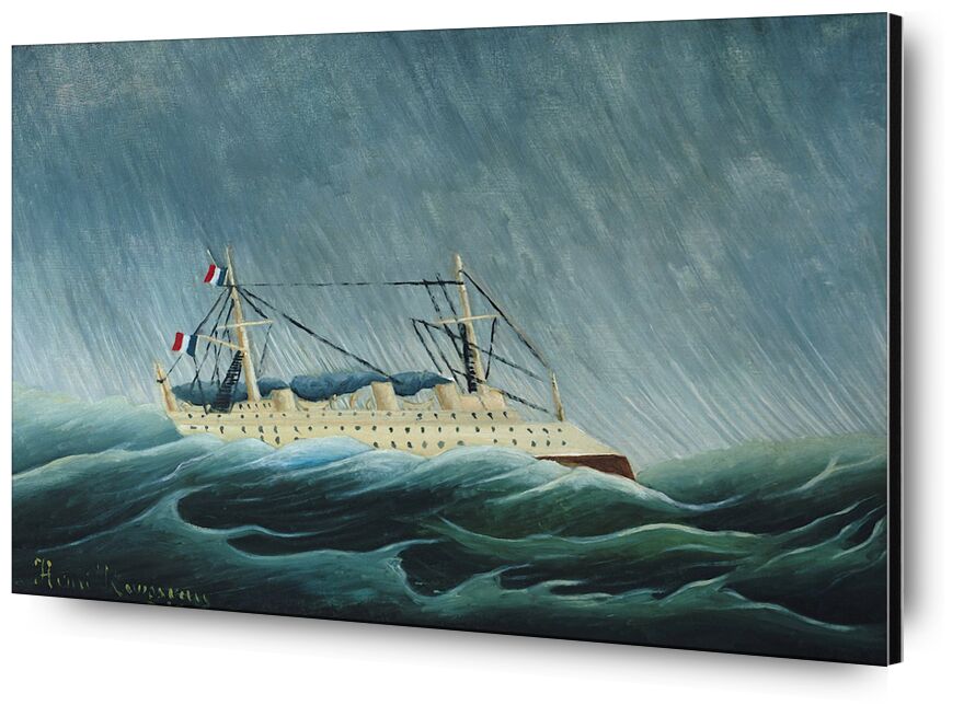 Le Navire dans la tempête de AUX BEAUX-ARTS, Prodi Art, ouragan, pluie, tempête, mer, Rousseau, bateau, navire