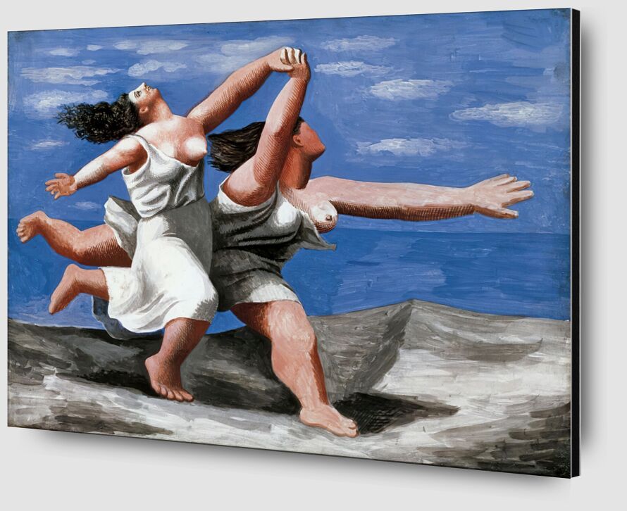 Two women running on the beach from Fine Art Zoom Alu Dibond Image