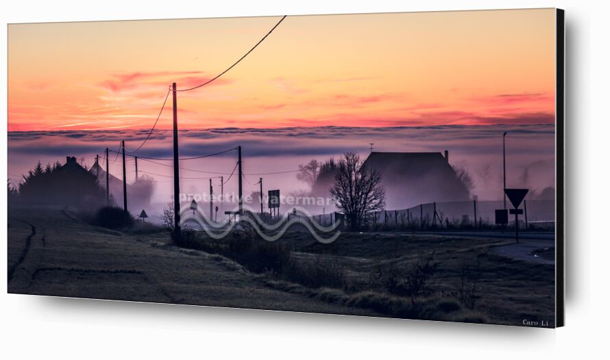 Ghost City from Caro Li, Prodi Art, city, sunset, town, fog, sunset