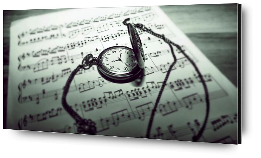 Musical time from Aliss ART, Prodi Art, timer, stainless steel, musical notes, musical composition, music sheet, guidance, royalty free images, raw, time, still life, pocket watch, paper, focus, composing, classic, black-and-white, antique