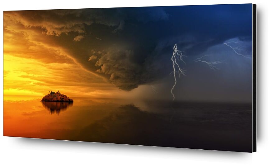 Storm from Aliss ART, Prodi Art, weather, water, thunderstorm, sunset, storm, sea, reflection, ocean, lightning, island, HD wallpaper, dusk, dramatic, dawn, clouds