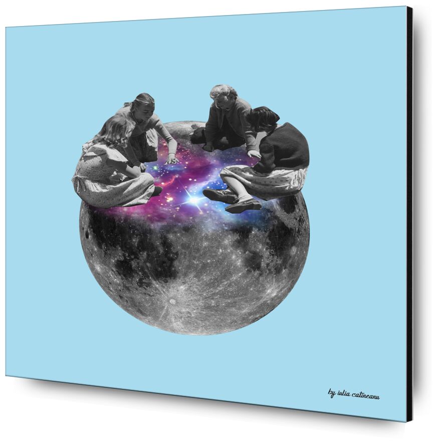 On the moon de IULIA CATINEANU, Prodi Art, abstrait, lune, art, pop Art, surrealisme, univers
