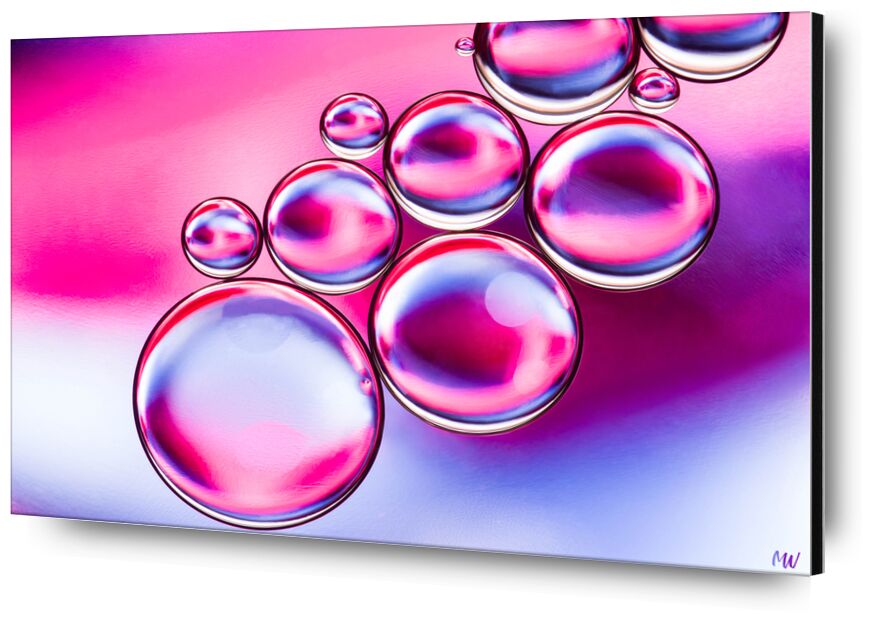 Oily bubbles #5 from Mickaël Weber, Prodi Art, droplets, goutelettes, drops, bubbles, Bulles, modern, modern, water, water, shapes, formes, fun, oily, oil, huile, color, macro, abstract, pink, purple