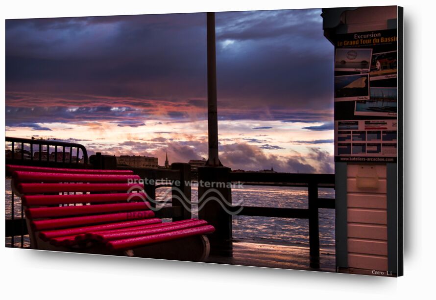 The Bench from Caro Li, Prodi Art, the bench, The Bench, arcachon, France, sunset, sunset, sea, sea