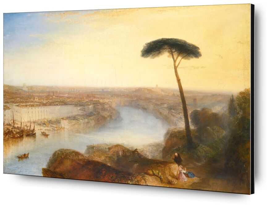 Rome, vue de l'Aventin - WILLIAM TURNER 1835 de AUX BEAUX-ARTS, Prodi Art, mont, Rome, WILLIAM TURNER, été, fleuve, peinture, soleil, ciel, montagnes, nature, arbre