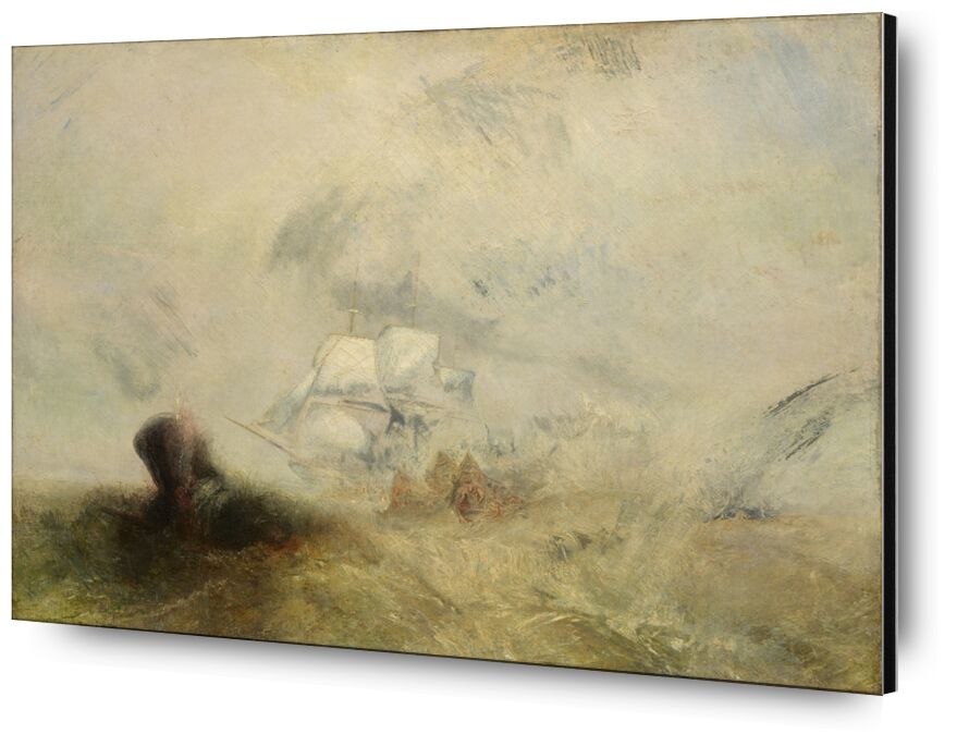 Lever de soleil avec monstres marins - WILLIAM TURNER 1840 de AUX BEAUX-ARTS, Prodi Art, pêcheur, monstre marin, peinture, WILLIAM TURNER, pêche, bateau, mer