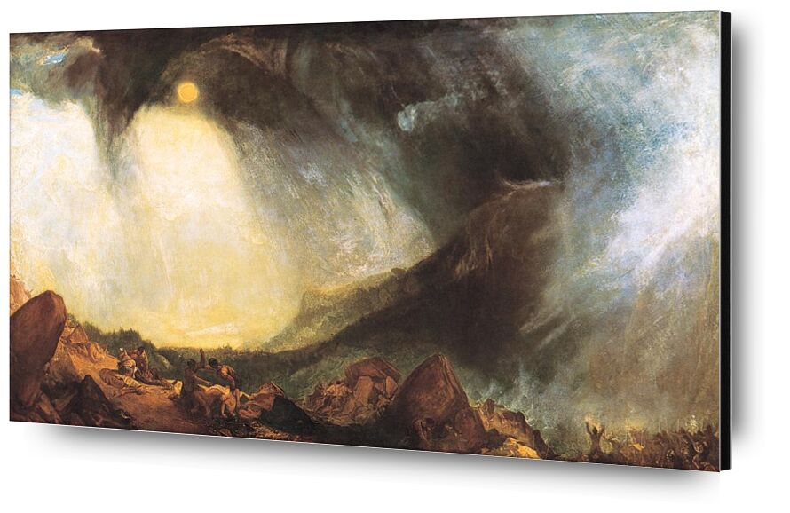 Snow Storm: Hannibal and his army crossing the Alps 1812 desde Bellas artes, Prodi Art, Hannibal, ejército, WILLIAM TURNER, pintura, sol, Alpes, montañas, tormenta, nevada
